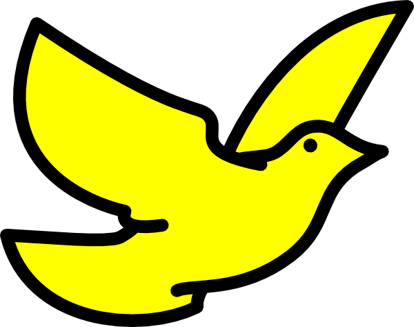 Yellow Dove Clip Art - Bird Clipart Black And White (600x473)