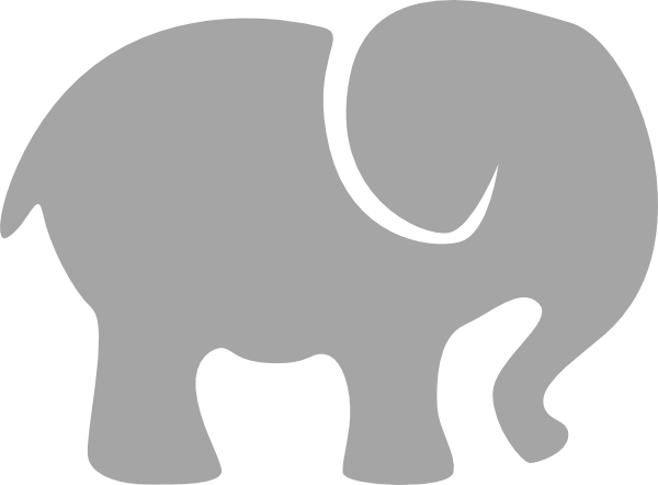 Elephant Silhouette Clip Art Gray Elephant Clip Art - Baby Elephant Silhouette Clip Art (600x442)