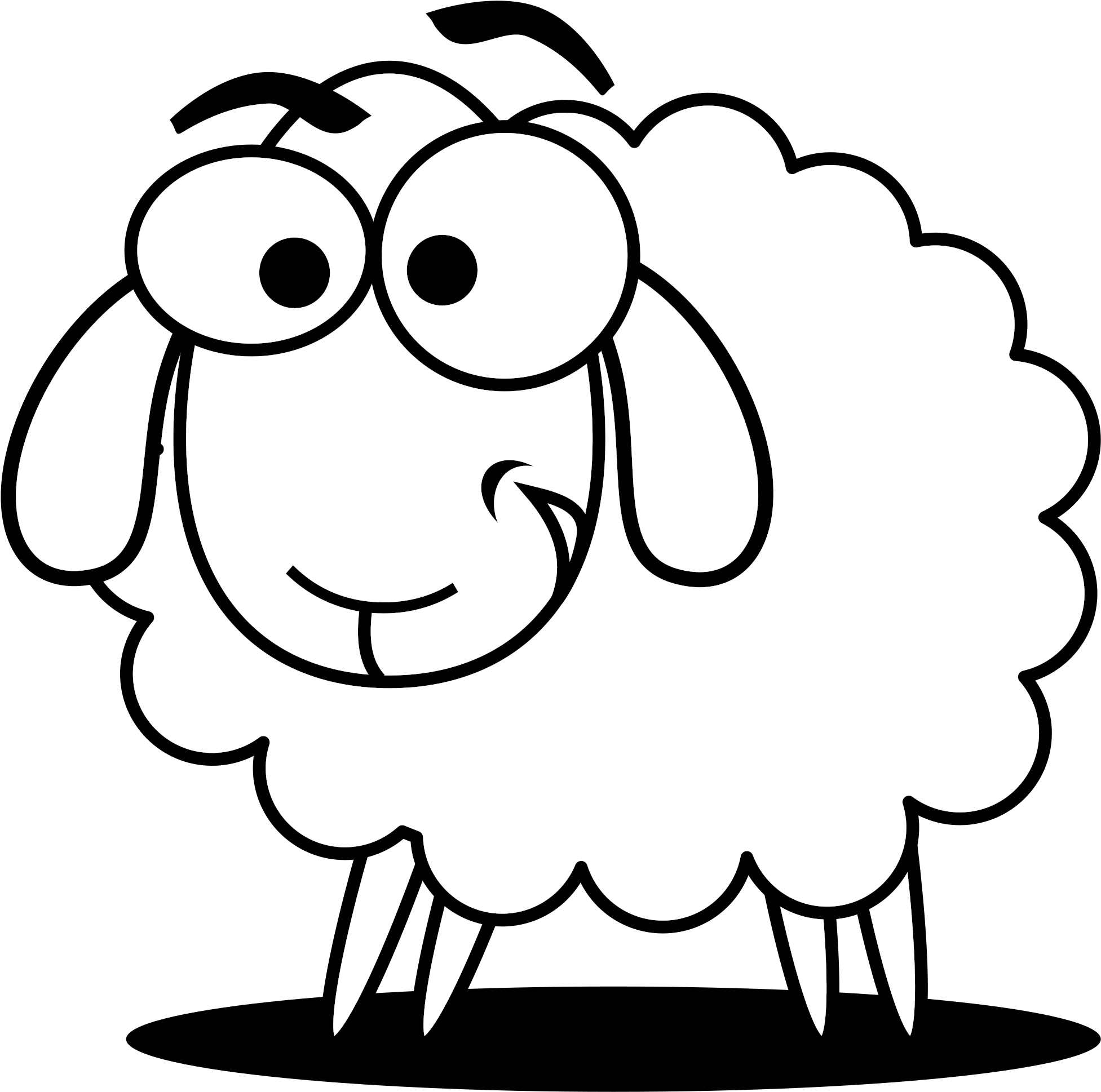 Sheep Clipart - Sheep Black And White.