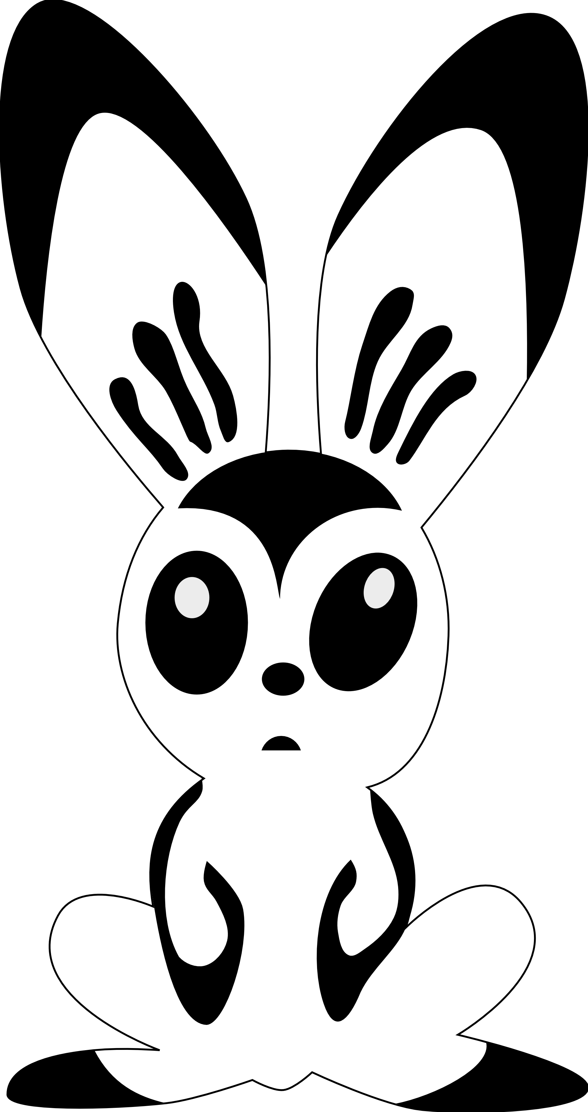 Hare Clip Art - Black And White Easter Bunny Clipart (1979x3741)