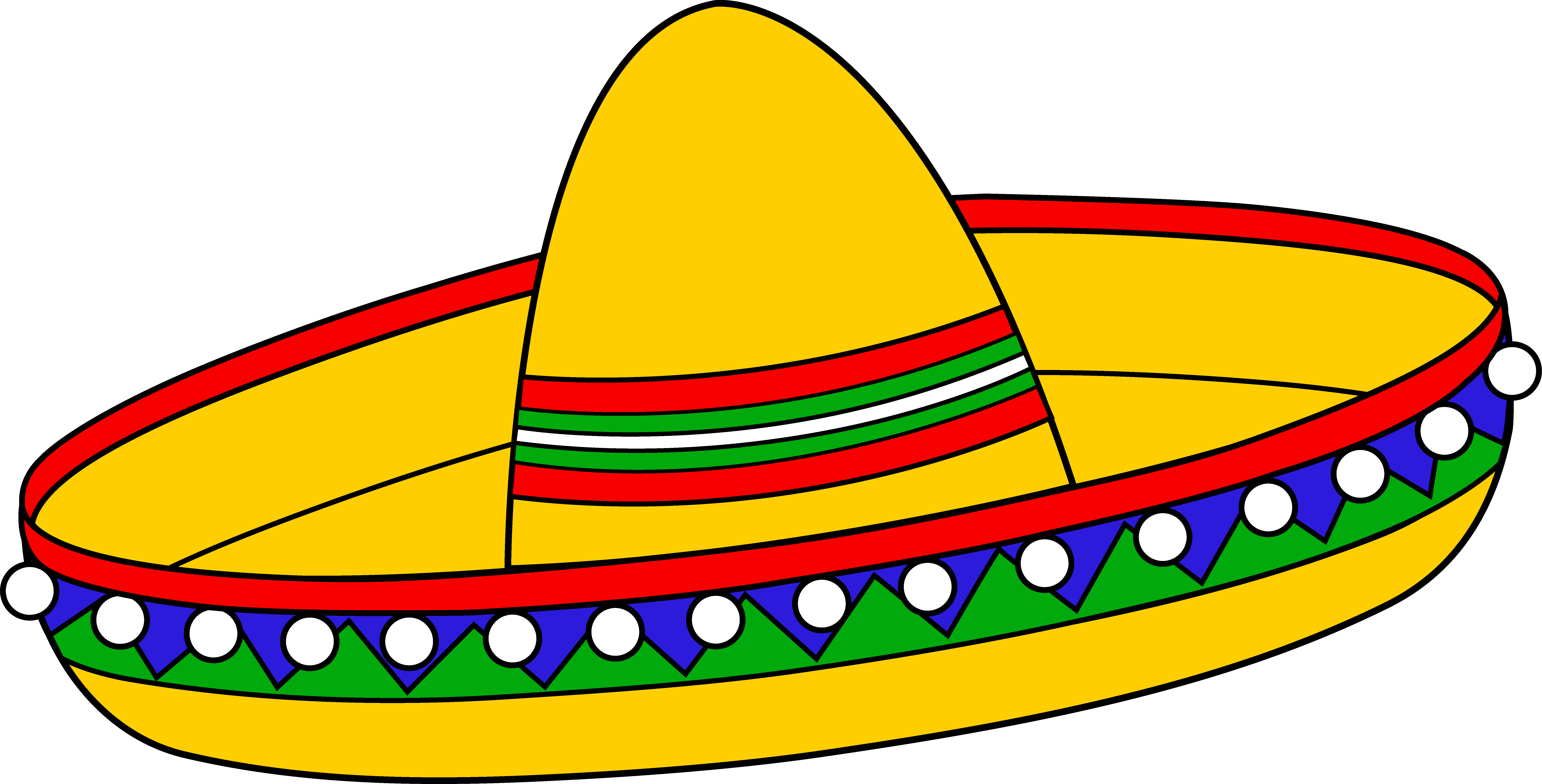 Colorful Mexican Sombrero Hat - Cinco De Mayo Clip Art (8783x4467)