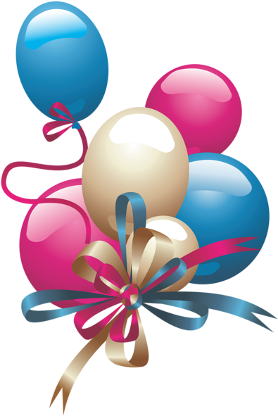 Balloons Png Clipart - Happy Birthday Vector Free (404x600)