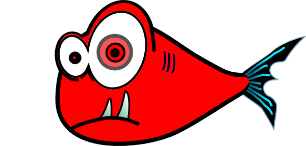 Red Fish Clipart - Black And Red Fish (600x287)