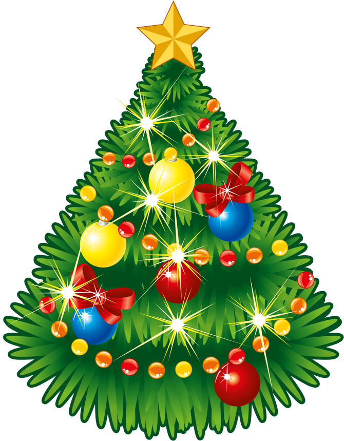 Image - Christmas Tree With Star Clip Art (670x859)
