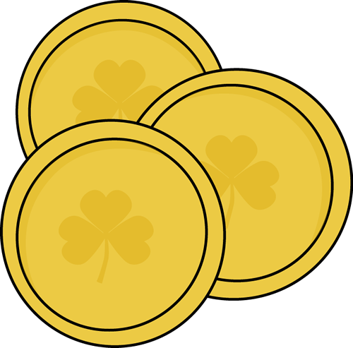 Gold Saint Patrick's Day Coins - Gold Coins St Patricks Day (500x493)