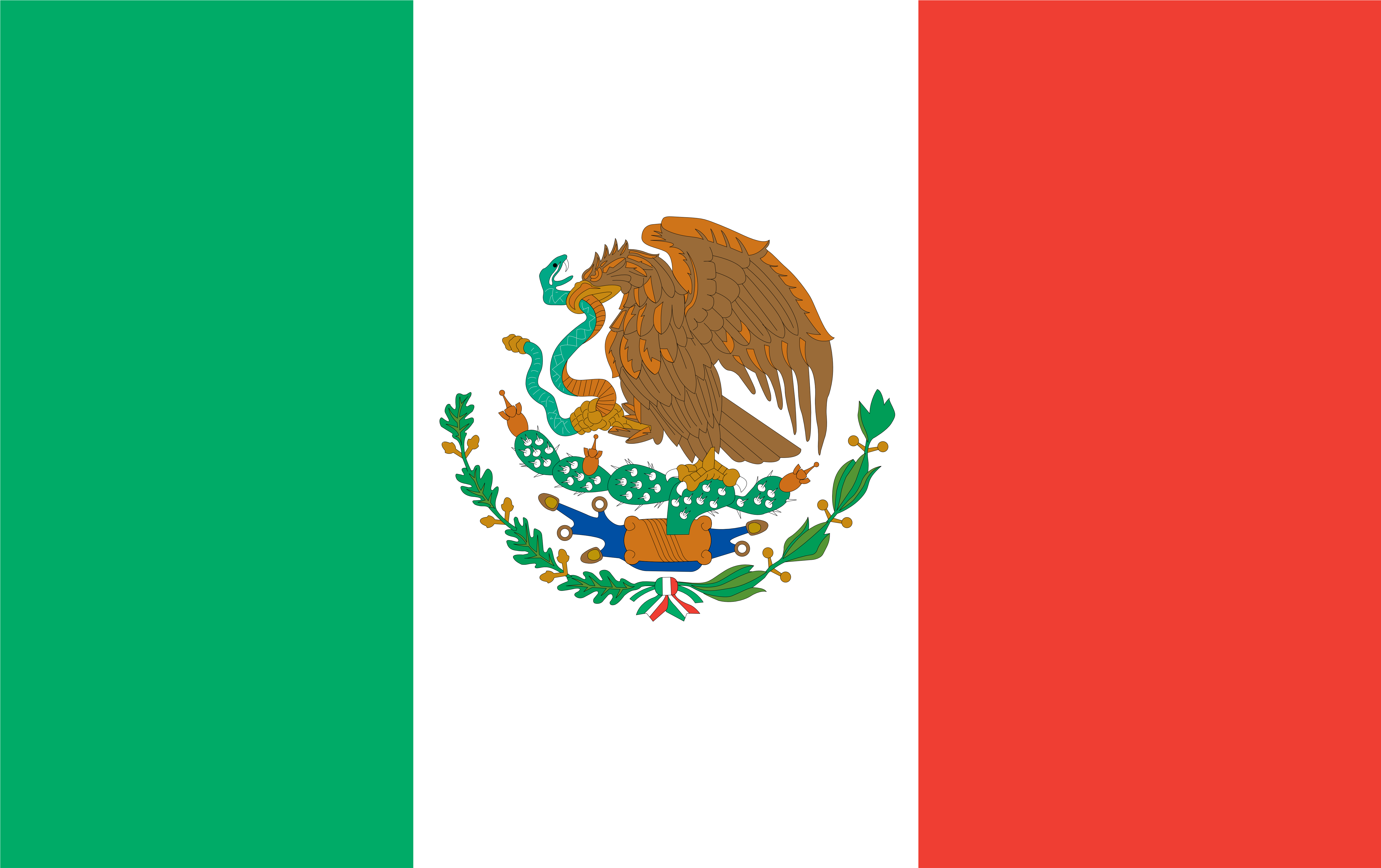 Mexican Flag Clip Art - Mexico Flag Drawing Easy (5555x5555)
