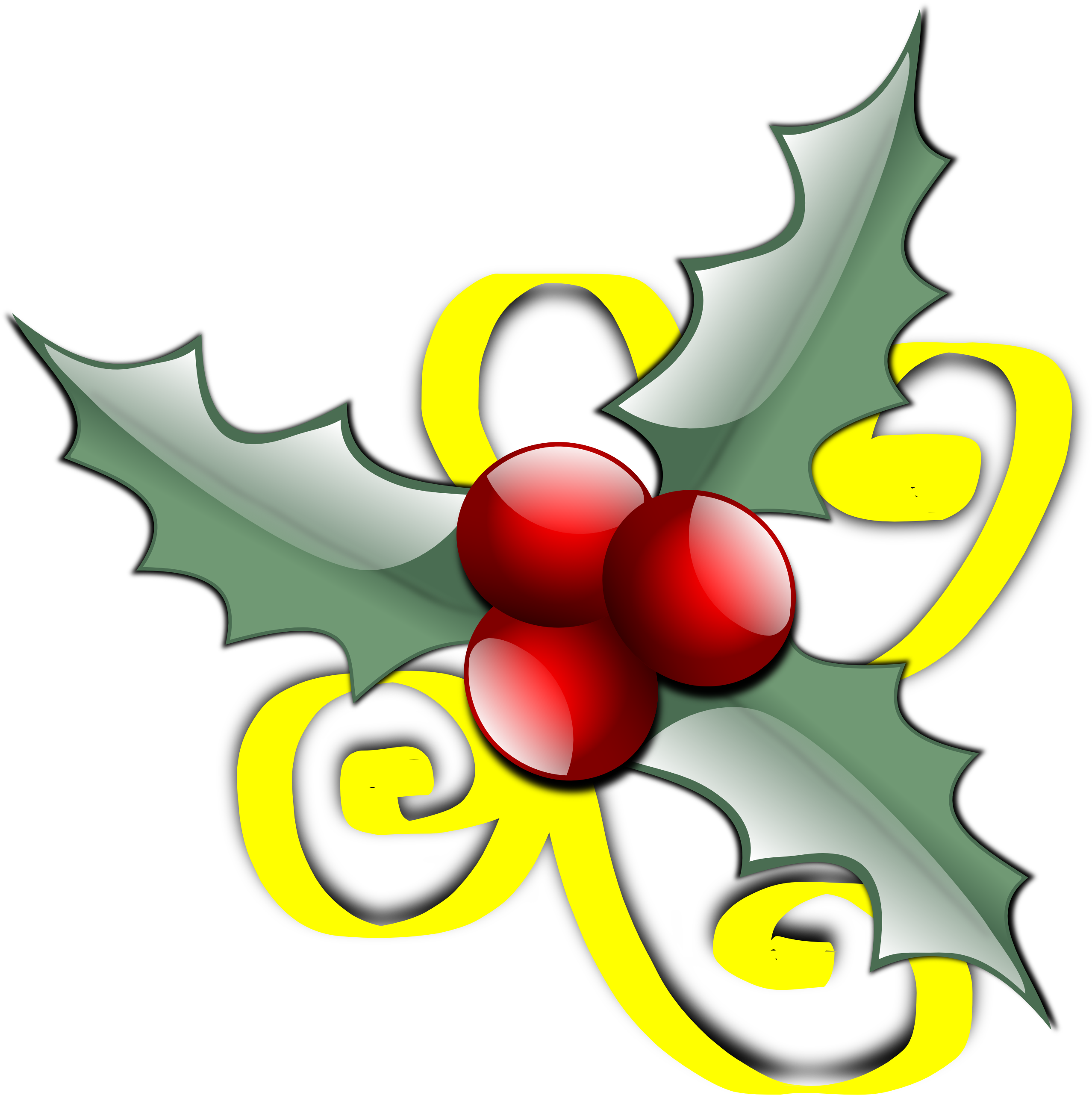 Holiday Clip Art - Hoja De Navidad Hd (2555x2562)