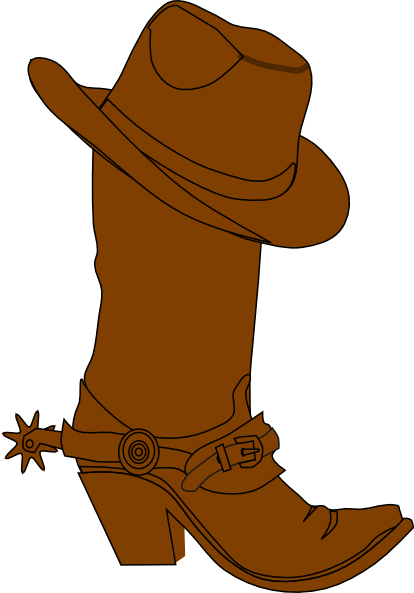 Cowboy Hat And Boot Clip Art At Clker - Cowboy Hat N Boots (414x593)