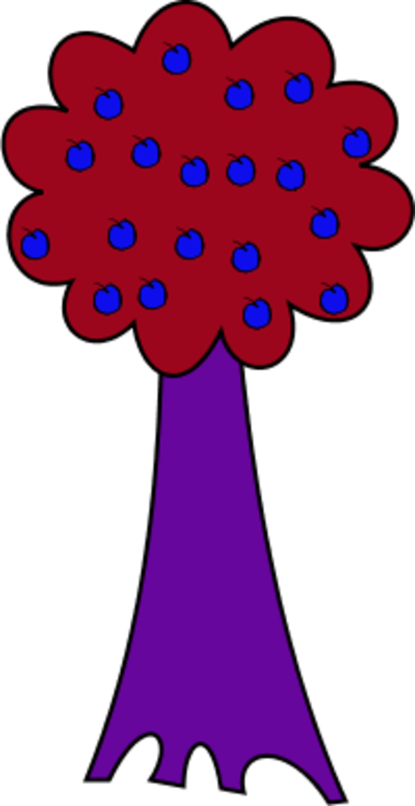 Vector Clip Art - Strom S Jablky Kreslený (600x1164)