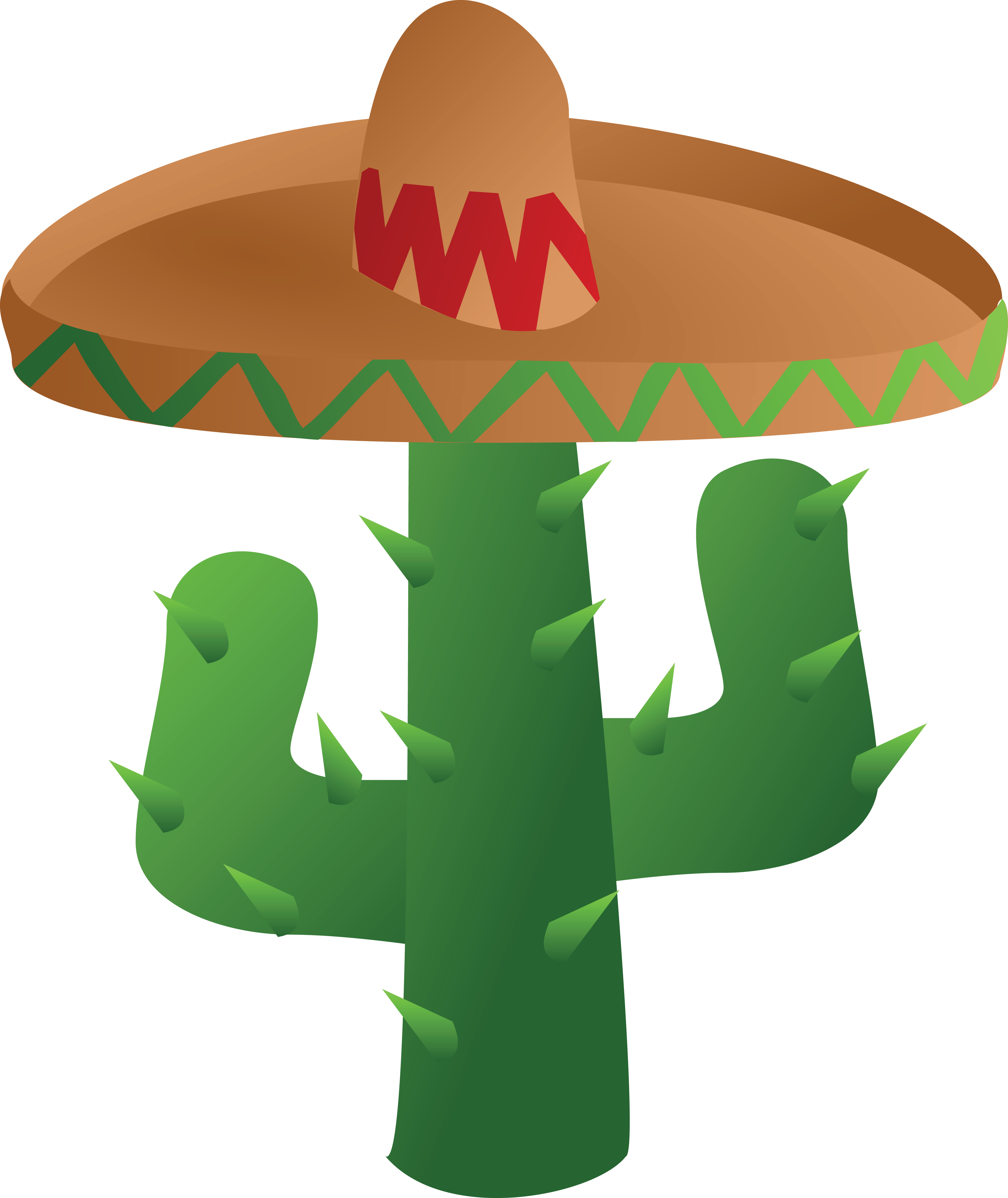 Free Clipart Of A Mexican Cactus Wearing A Sombrero - Cinco De Mayo Clip Art (4000x4756)