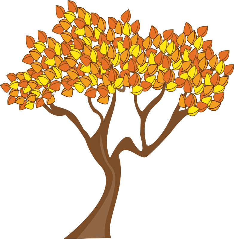 Maple Leaf Silhouette Clip Art Download - Tree In Autumn Clipart (800x800)