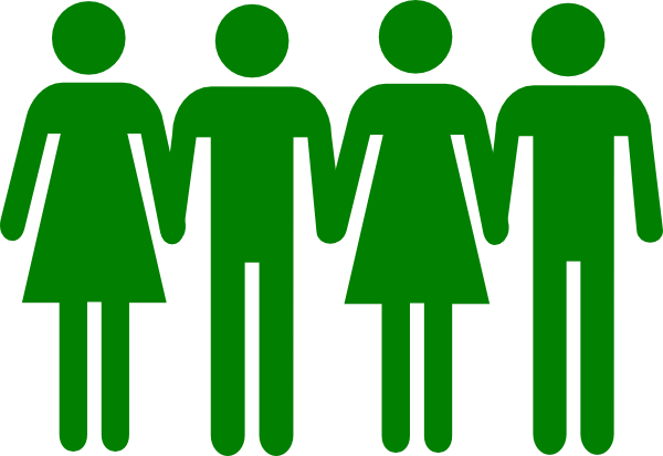 Men Women Holding Hands Clip Art - Stick Figures Holding Hands In A Line (600x413)
