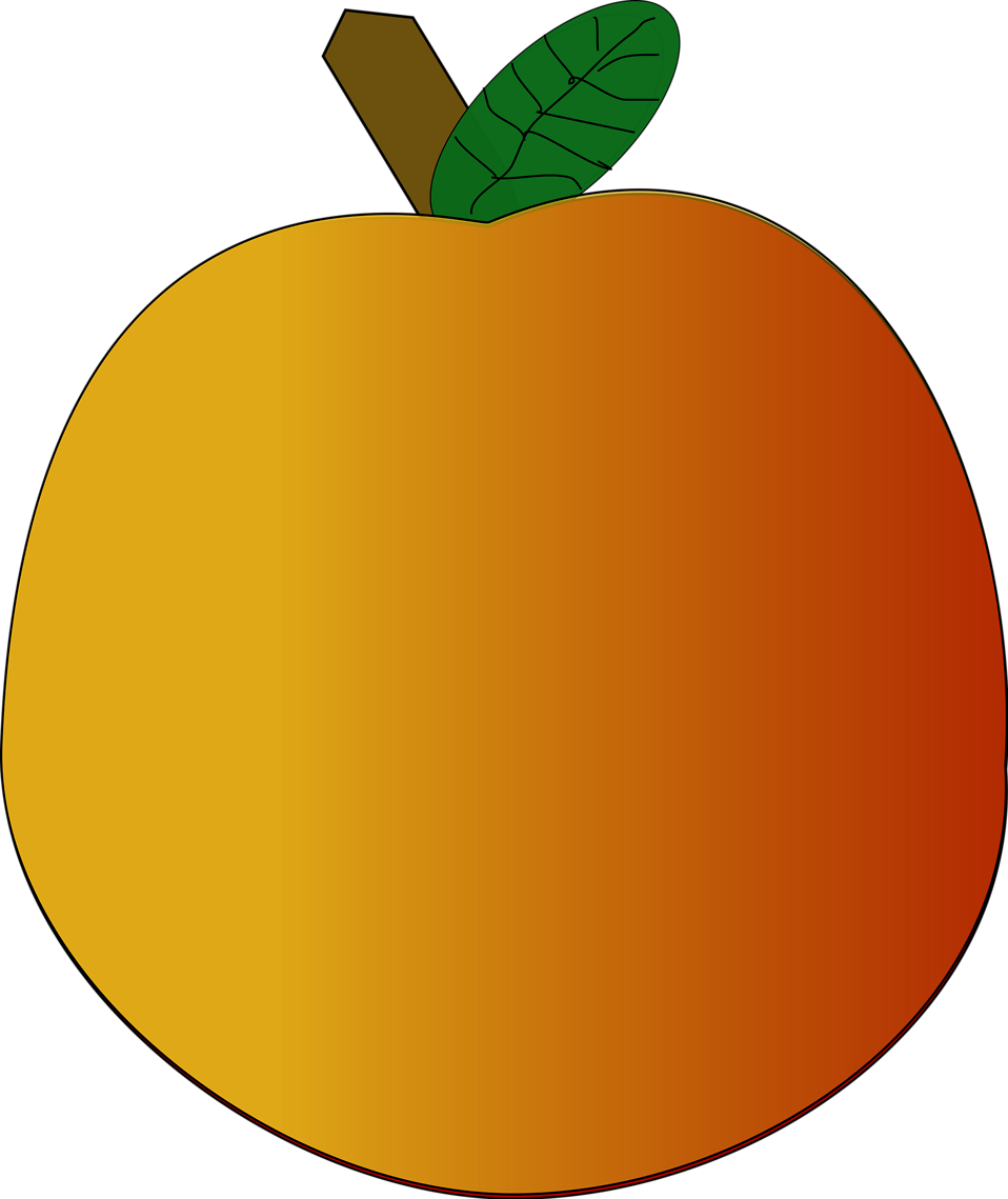 Orange Clip Art At Clker Com Vector Online Royalty - Nectarine Clipart (2020x2400)