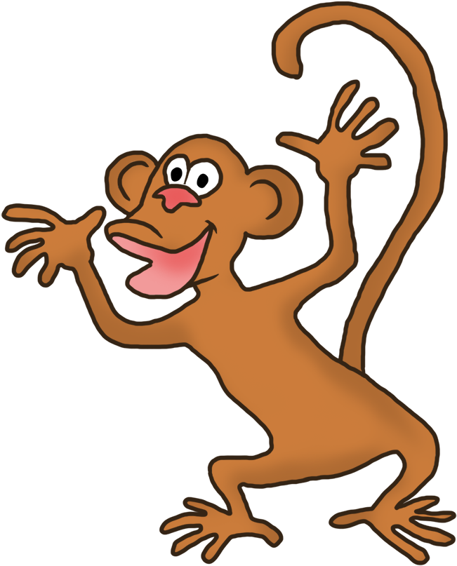Huge Monkey Clipart, Funny Monkey Clipart - Monkey Gif Cartoon Transparent Back (805x886)