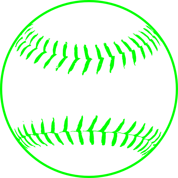 Green Softball Clip Art - Baseball Clipart (600x600)