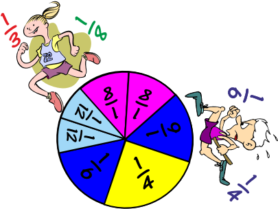 Equivalent Fraction Clip Art Clipart Collection - Fractions Race (420x344)