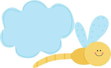 Dragonfly Flying Under A Cloud - Cute Cloud Baby Png (450x276)