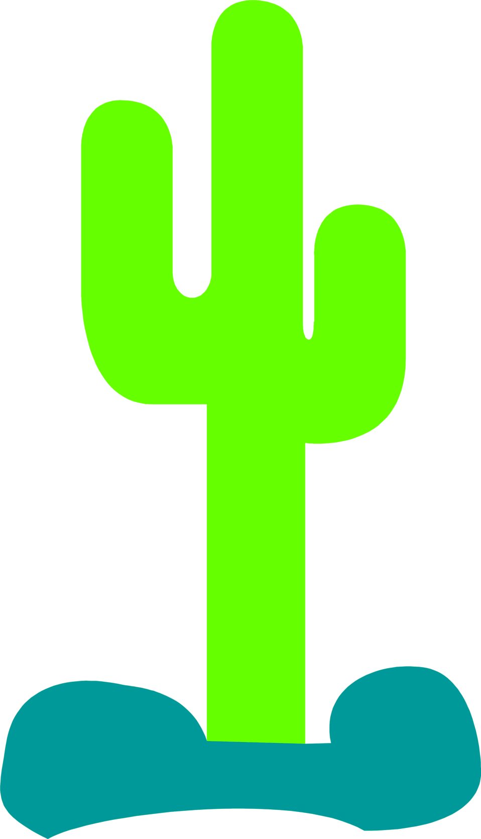 Cactus Silhouette Clip Art - Cactus Clip Art Outline (958x1670)