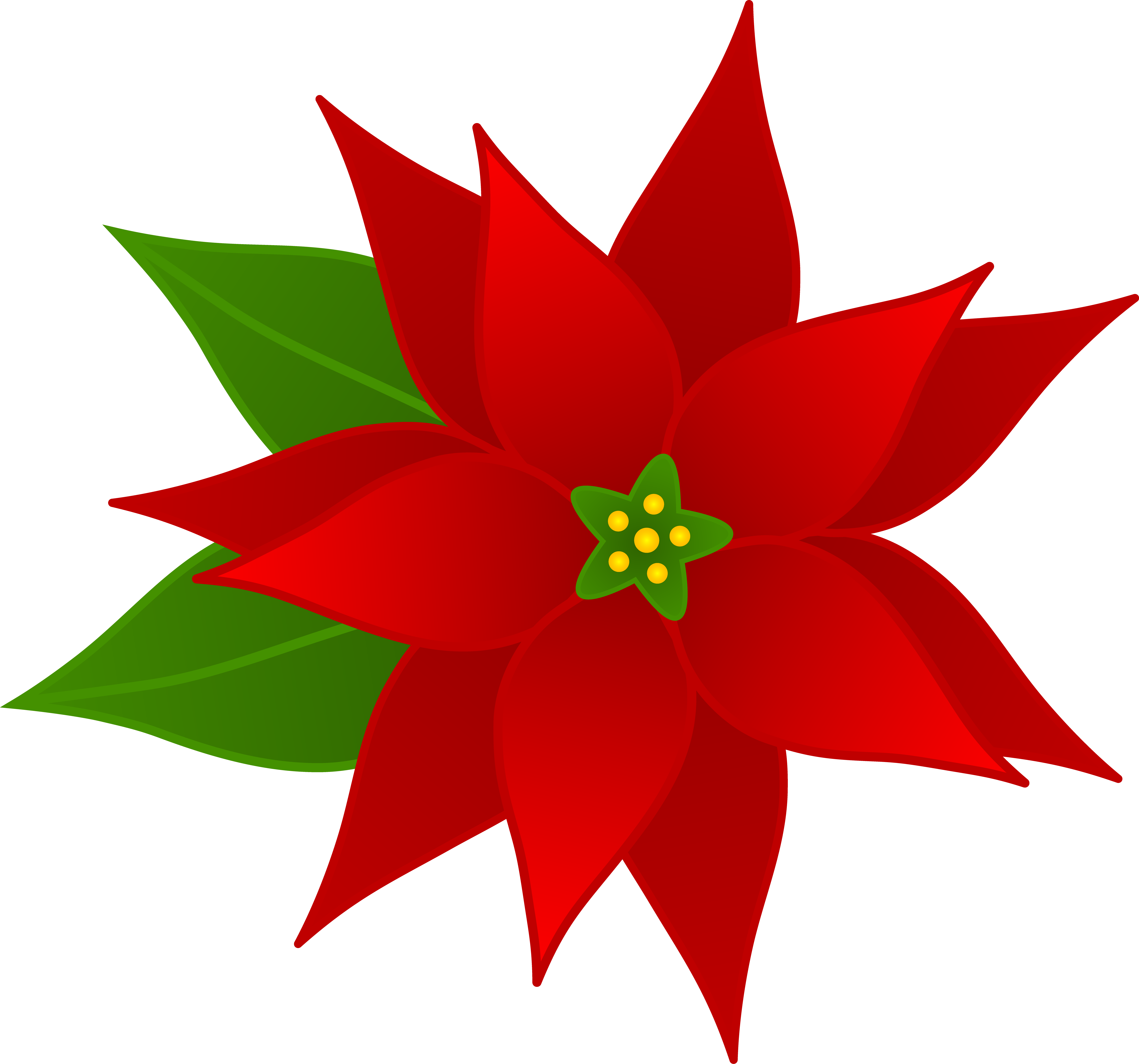 Christmas Clipart Free - Poinsettia Clipart (5747x5369)