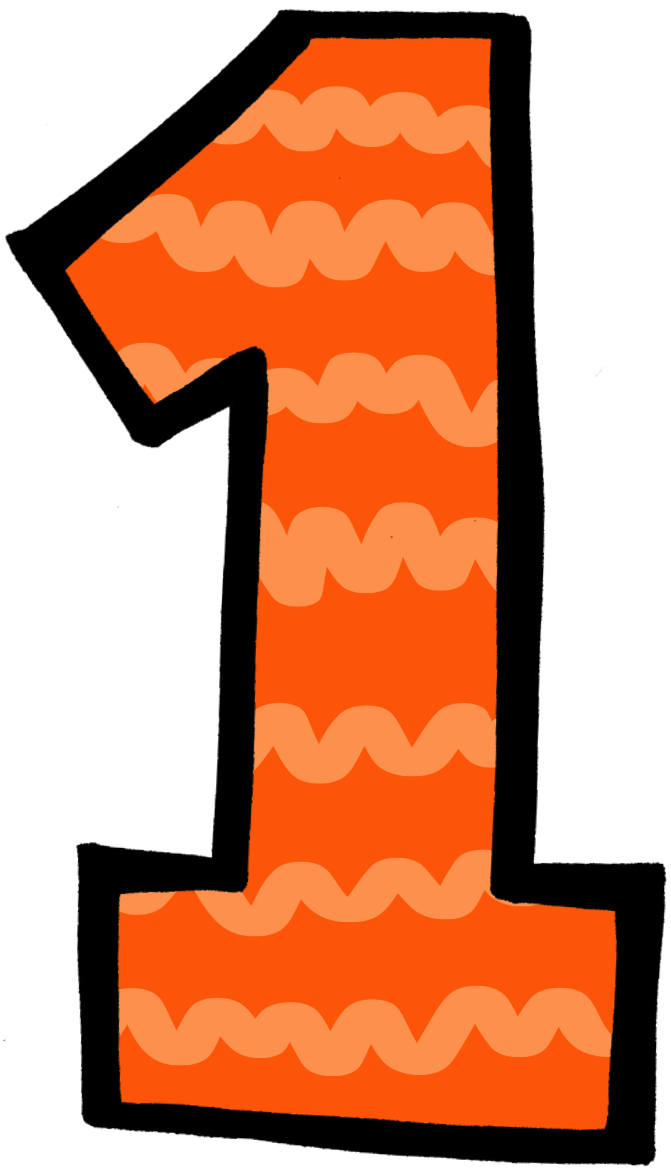 Clipart Of Number 1 Orange Pencil And In Color - Orange Number One (770x1307)