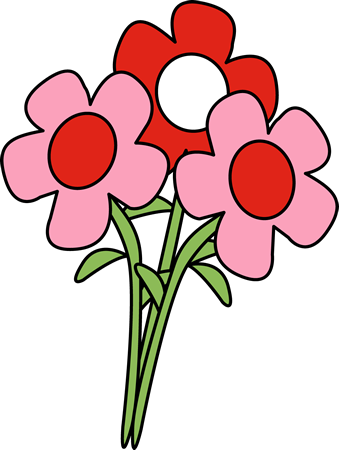 Pretty Valentine's Day Flowers Clip Art - Valentine Flowers Clip Art (339x450)