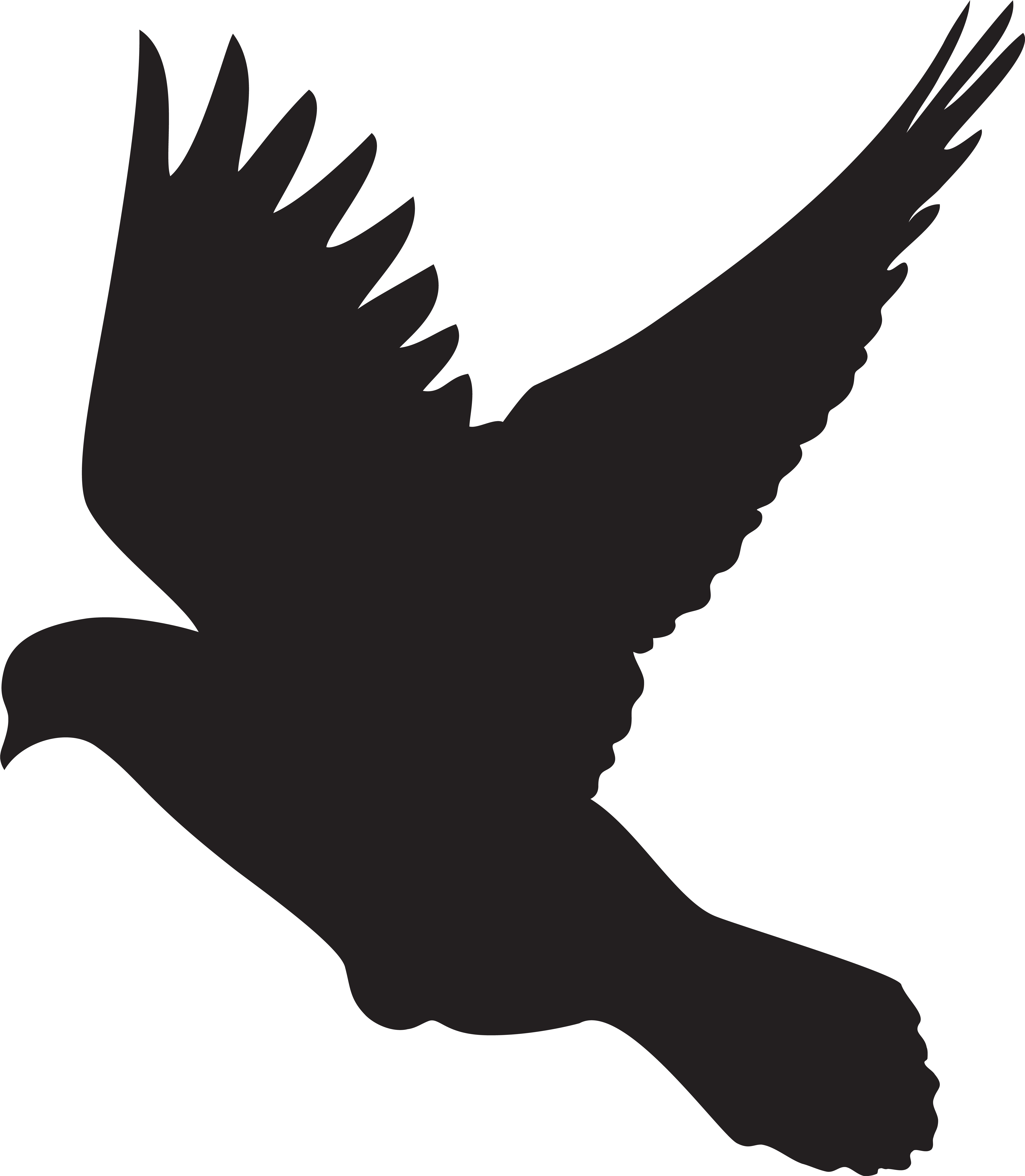 Flying Dove Silhouette Png Clip Art - Flying Dove Silhouette Png Clip Art (6971x8000)