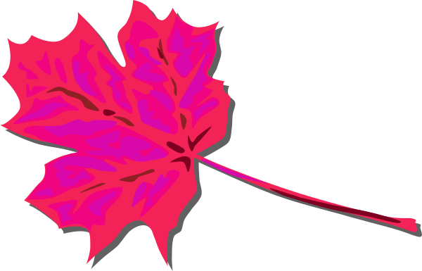Leaf Clipart Pink Leaves - Pink Autumn Leaves Clipart (600x385)