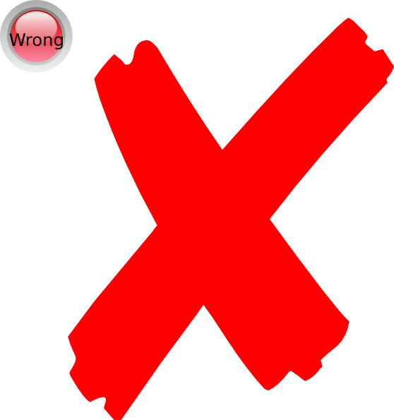 Clip Art Incorrect Cross Wrong Mark At Clker Com Vector - Free Clip Art X (558x595)