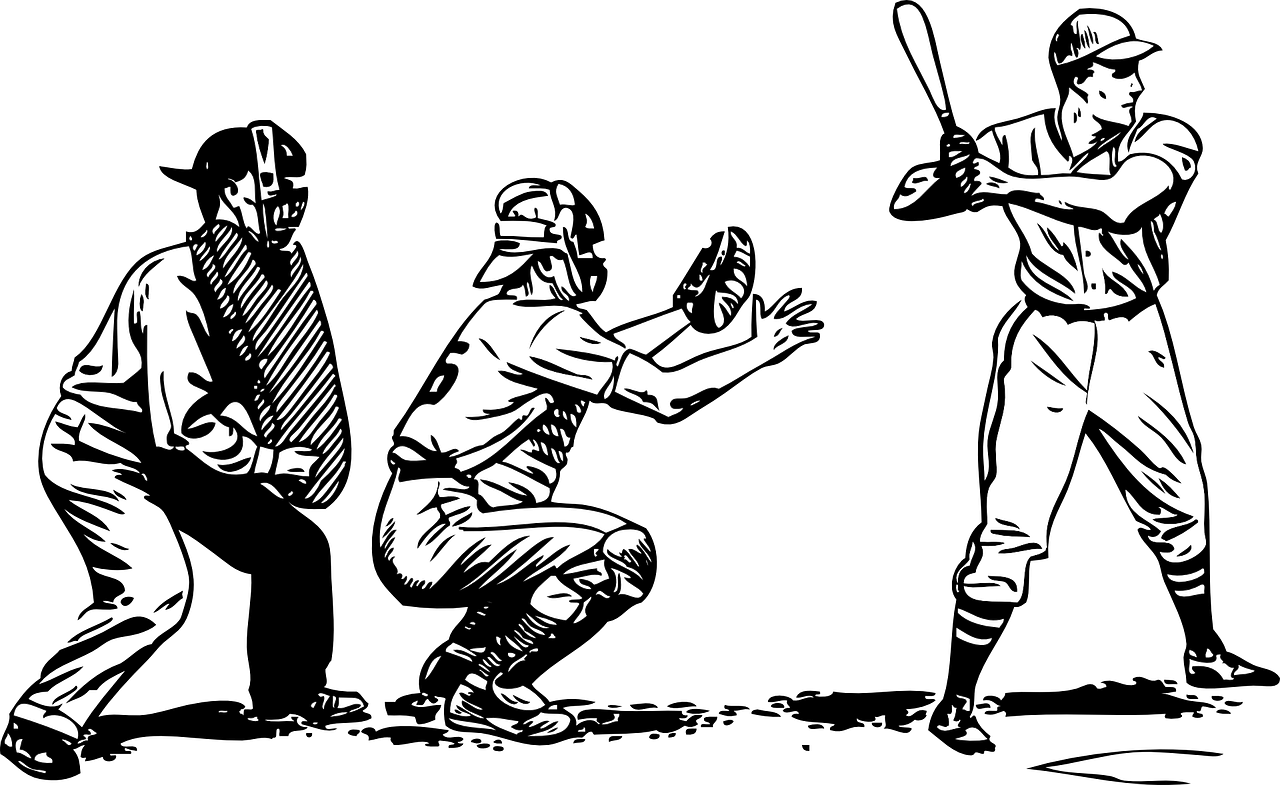 Umpire Clip Art - Playing Baseball Black And White (1280x785)