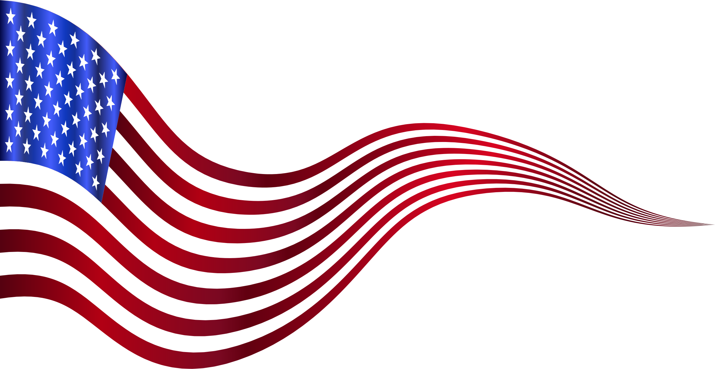 Usa Flag Banner 2 Variation 2 - Clip Art (2322x1198)