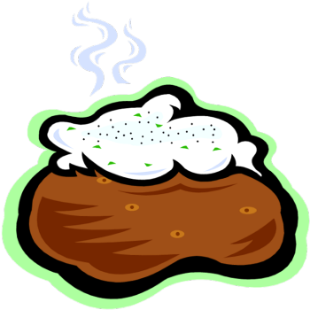 Baked Potato People Clipart - Starving Students' Cookbook [book] (350x350)