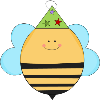 Birthday Bee In A Party Hat - Bee With Party Hat (400x402)