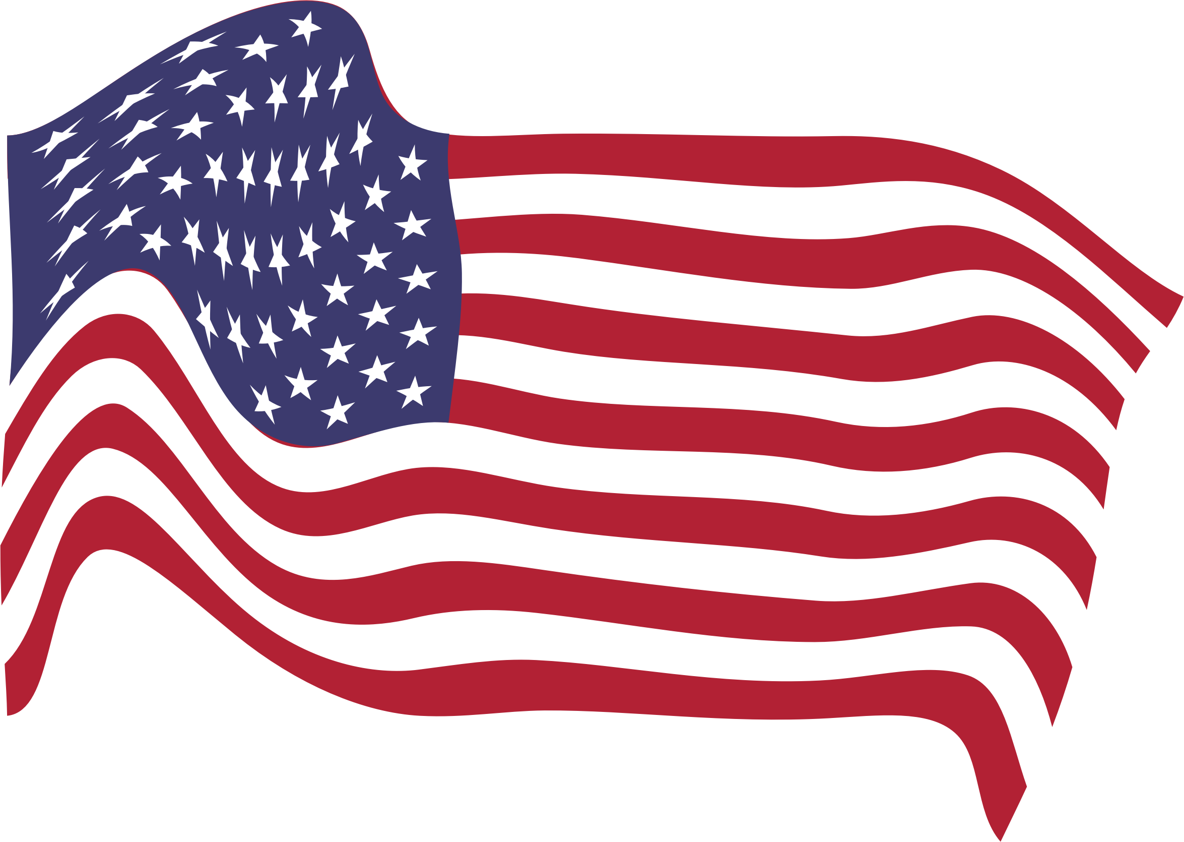 Clipart American Flag Breezy 8 - Transparent American Flag (2350x1670)
