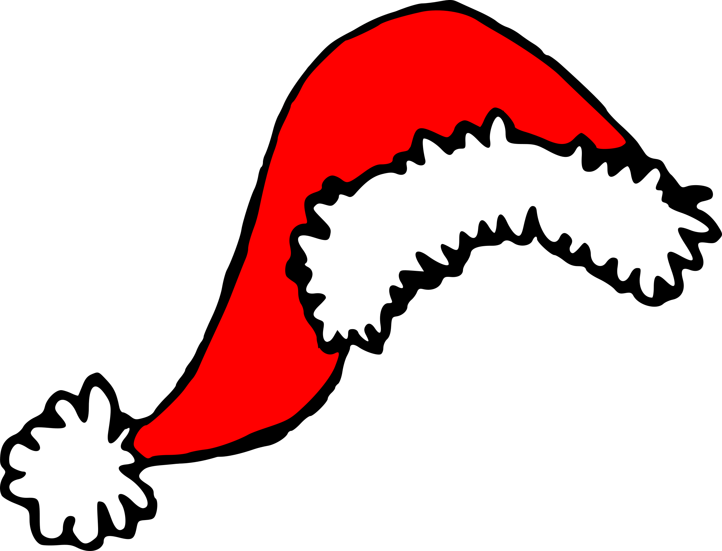 Just A Nice Red Santa Hat For Your Using Pleasure - Christmas Hat Clip Art (2400x1833)