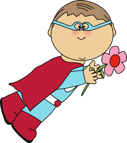 Valentine's Day Superhero Flying - Valentines Day Clip Art Superhero (442x500)