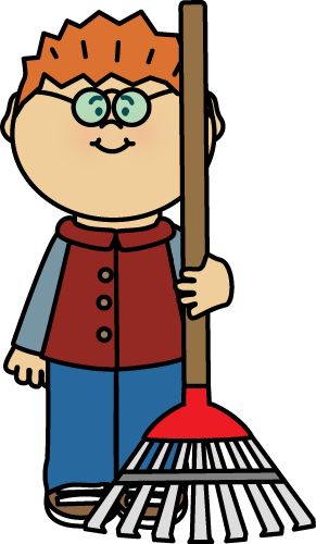 Boy With A Rake - Clip Art Fall Clothing (291x500)