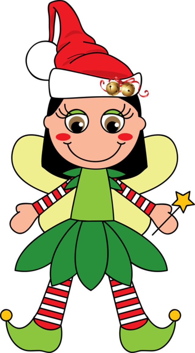 A Cute Christmas Fairy - Christmas Fairy Free Clip Art (640x1159)