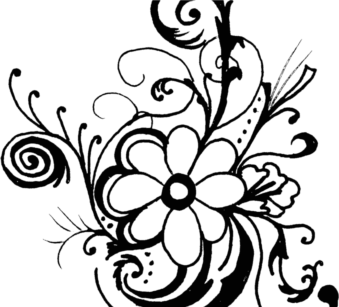 Clipart Of Flowers Black And White Unique Free - Black And White ...