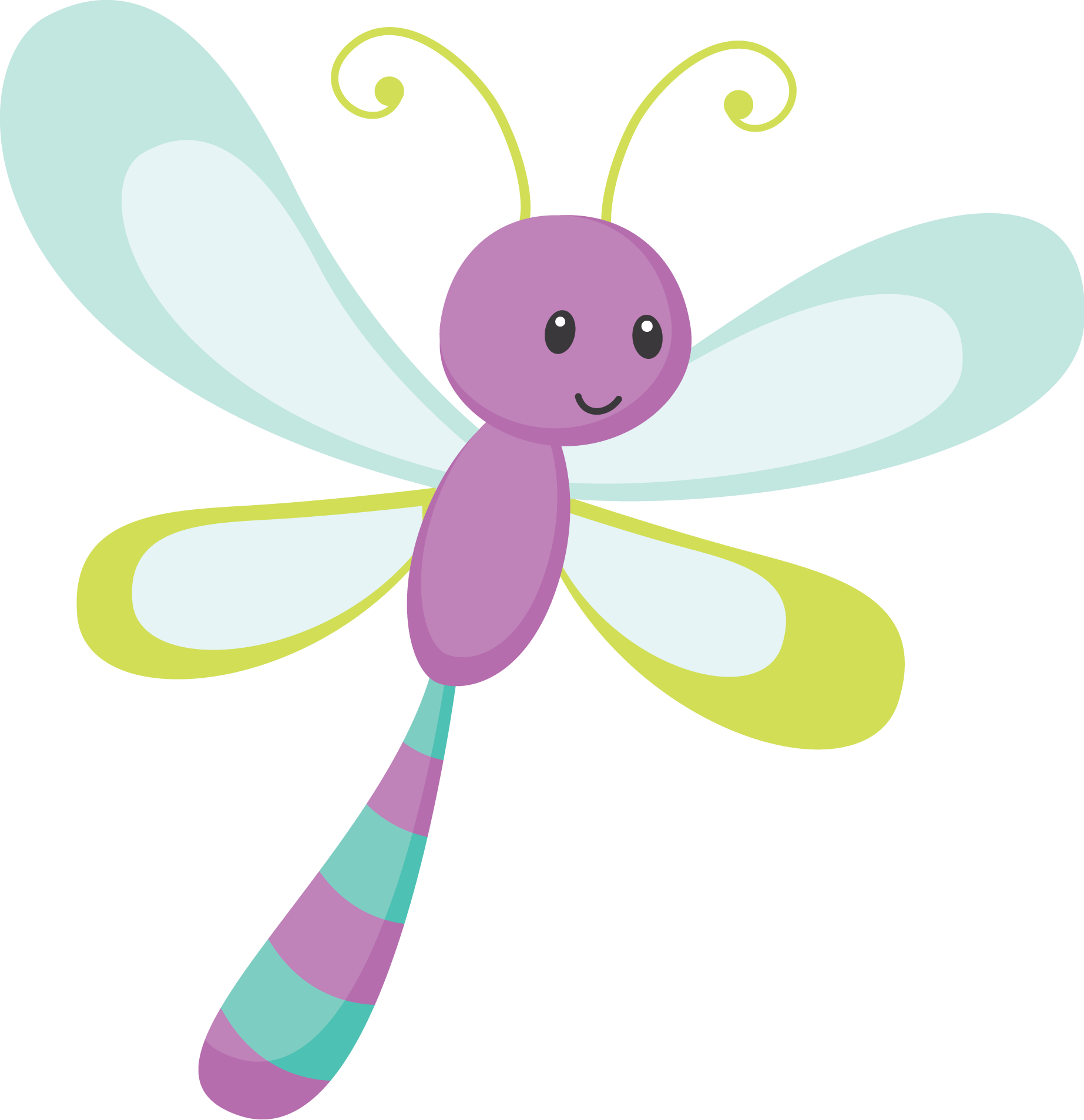 Say Hello - Cute Dragonfly Png (1845x1907)