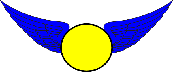 Blue Eaglewings With Softball Clip Art - Eagle Blue And Yellow (600x252)