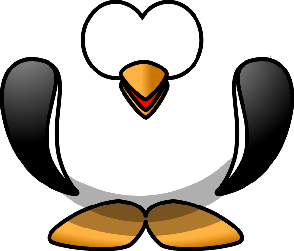 Penguin With Beak Slightly Open Clip Art - Penguin Beak Clipart (600x513)