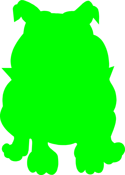 Green Bulldog Clip Art - Bulldog (426x595)