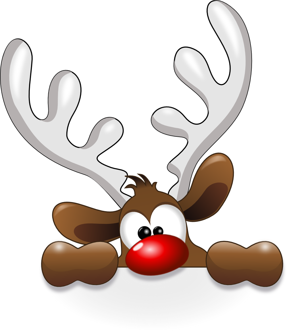 Funny Reindeer Christmaswinter Decor Amp Ideas Clip - Reindeer Head Clipart (999x1159)