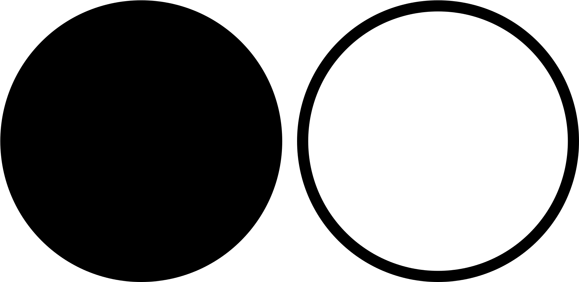 Circle Clip Art - Black And White Shape (2000x1000)