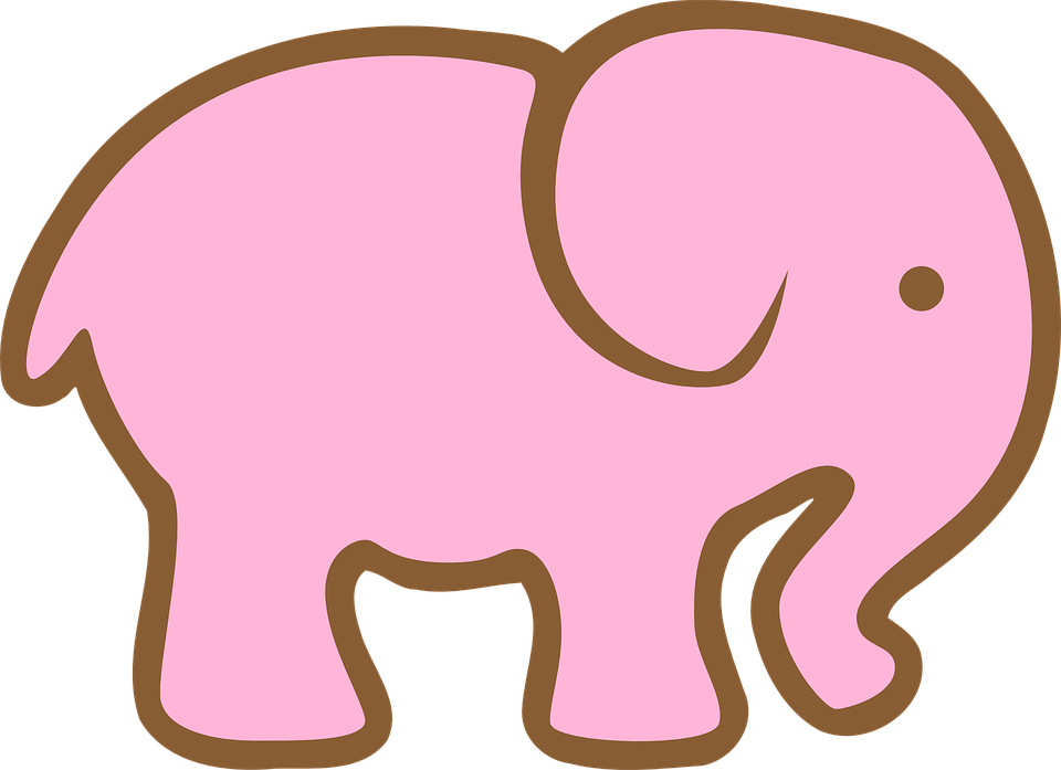 No Pienses En Un Elefante Rosa Ciara Molina Sewing - Pink Elephant Cut Out (960x697)
