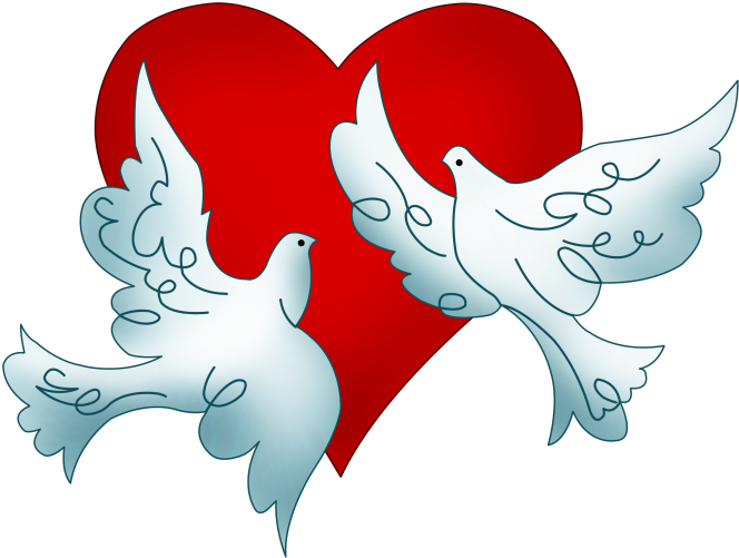 Columbidae Wedding Doves As Symbols Clip Art - Columbidae Wedding Doves As Symbols Clip Art (670x507)