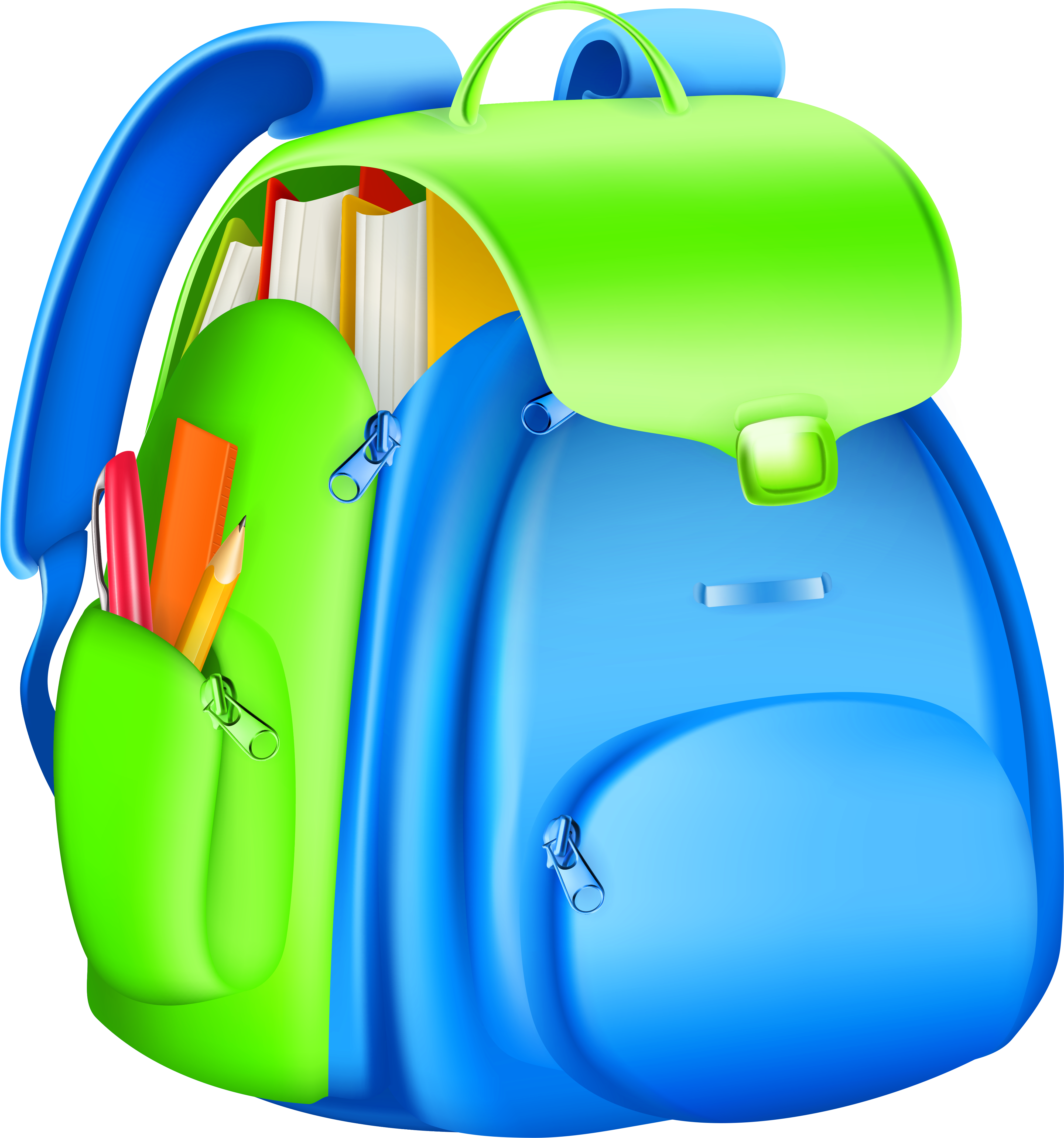 School Backpack Clipart - School Bag Vector Png (4318x4627)