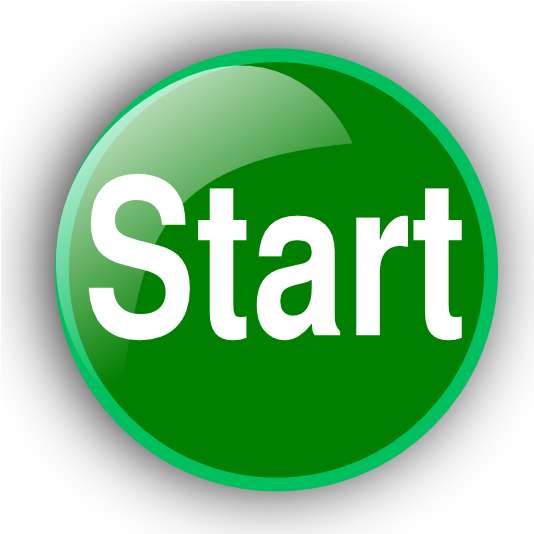 Green Start Button Clip Art Image - Push Button Start Gif (600x600)