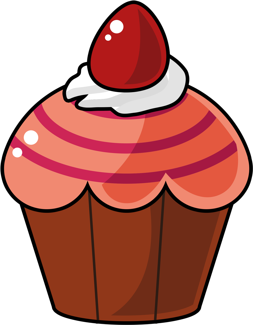 Cartoon Cupcake Clipart - Cupcake Png Cartoon Red Velvet (1009x1200)