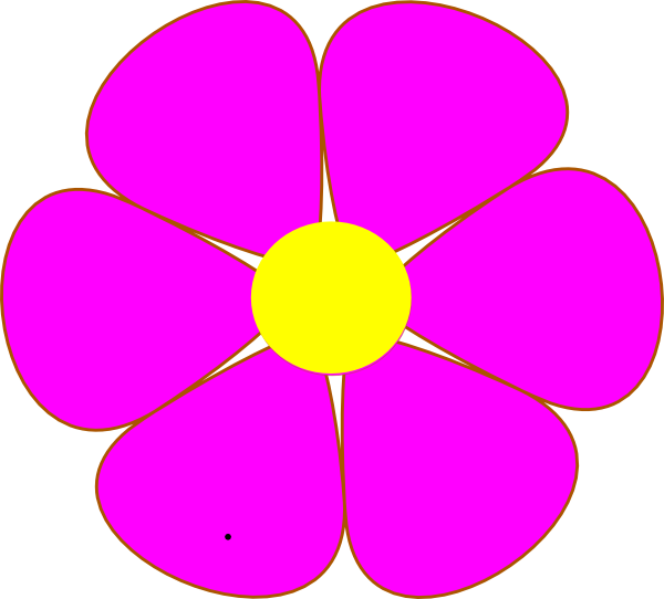 Clip Art Pink Flowers (600x542)